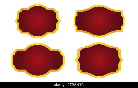 Set vettoriale di affissioni al neon a rettangolo retrò isolati realistici . Concetto di cinema e broadway. Illustrazione Vettoriale