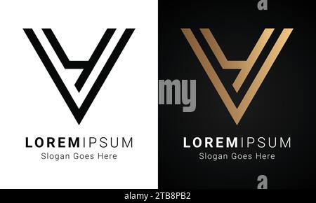 Design con logo monogramma VY o YV iniziale Luxury Letter Text Letter Illustrazione Vettoriale