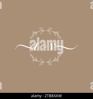 Logo di scrittura della firma iniziale, design di nozze e moda Illustrazione Vettoriale