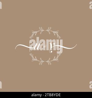 Logo UY di firma iniziale, design di nozze e moda Illustrazione Vettoriale
