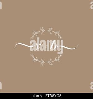 Logo VB di firma iniziale, design di nozze e moda Illustrazione Vettoriale