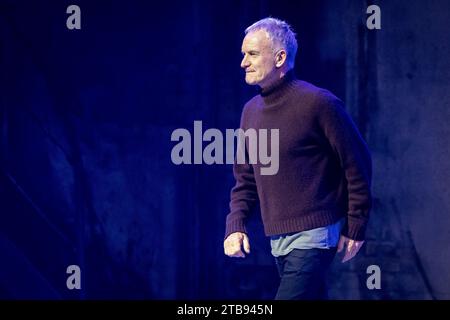 L'artista britannico Sting annonces in un evento stampa un nuovo musical all'OEstre Gasvaerk Theater di Copenaghen, Danimarca. Martedì 5 dicembre 2023. Il musical "The Last Ship" parla di desiderio, amore e orgoglio nelle proprie radici. Sarà presentato in anteprima in Scandina all'OEstre Gasvaerk Theater il 7 marzo 2025. Foto Stock