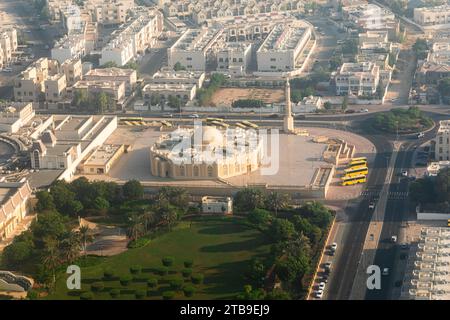 Vista aerea della grande Moschea Mirdif a Dubai Foto Stock
