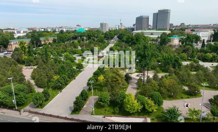 Vista aerea di Piazza Amir Timur a Tashkent, Uzbekistan Foto Stock
