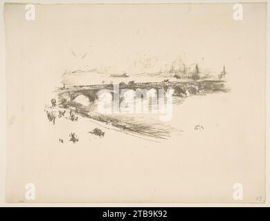 Sera, Little Waterloo Bridge 1917 di James McNeill Whistler Foto Stock