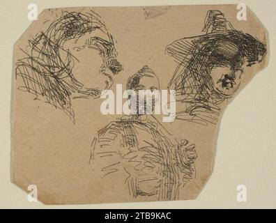 Two Female Heads and Standing Figure (From Sketches on the Coast Survey Plate) 1970 di James McNeill Whistler Foto Stock
