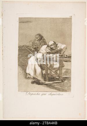 Piatto 78 da "Los Caprichos": Siate veloci, stanno svegliandosi (Despacha, que dispiertan) 1918 di Goya (Francisco de Goya y Lucientes) Foto Stock