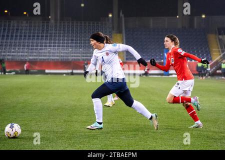 St Polten, Austria. 5 dicembre 2023. HANSEN (NOR) alla partita di calcio Austria - Norvegia UEFA Women's Nations League 2023/2024 nella Niederoesterreich-/NV-Arena di St. Poelten. Credito: Andreas Stroh/Alamy Live News Foto Stock