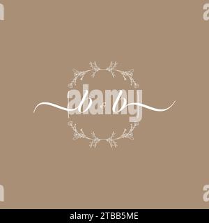 Logo di scrittura a mano BB con firma iniziale, matrimonio e design di concetto di moda Illustrazione Vettoriale