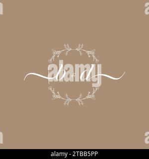Logo BD con firma iniziale, design di nozze e moda Illustrazione Vettoriale
