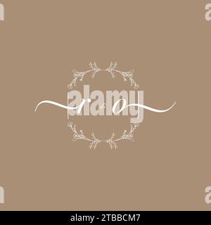 Logo di scrittura a mano RO della firma iniziale, design di nozze e moda Illustrazione Vettoriale