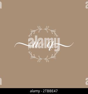 Logo UQ con firma iniziale, design di nozze e moda Illustrazione Vettoriale