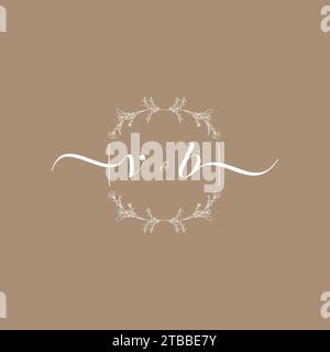 Logo VB di firma iniziale, design di nozze e moda Illustrazione Vettoriale