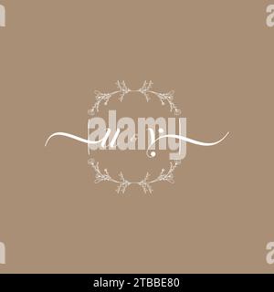 Logo UY di firma iniziale, design di nozze e moda Illustrazione Vettoriale