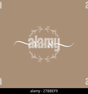 Logo CONTRAPPOSTO ALLA firma iniziale, design di nozze e moda Illustrazione Vettoriale