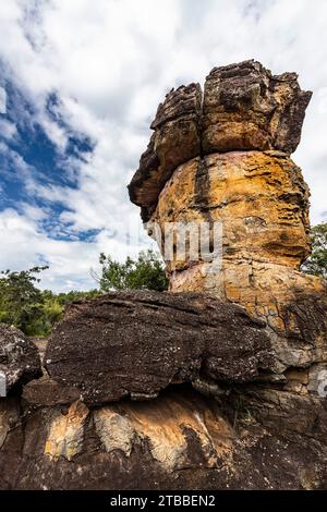 Phu Phra Bat Historical Park, pietra di funghi erosa naturale, Ban Phue, Udon Thani, Thailandia, Sud-est asiatico, Asia Foto Stock