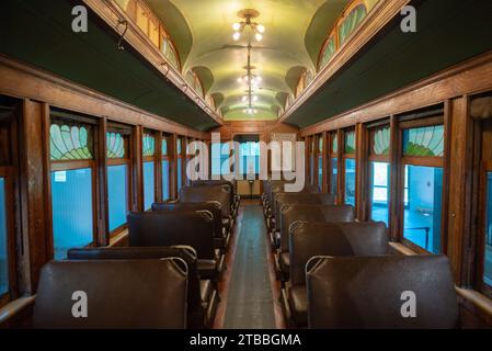 Treni storici al Carillon Historical Park, museo di Dayton, Ohio, USA Foto Stock