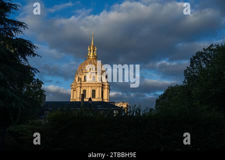 La cupola dorata del Hôtel des Invalides, Parigi Foto Stock