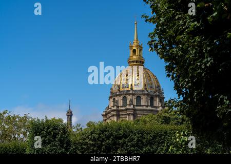 La cupola dorata del Hôtel des Invalides, Parigi Foto Stock