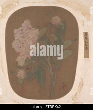 Peony Flower and Leaves 1923 dell'artista Unidentified Foto Stock