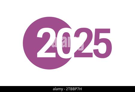 Happy 2025 Typographic Concept. Capodanno 20 25 tipografia creativa. Design piatto. Logo dell'anno finanziario o aziendale. Coperchio Planner. Titolo del calendario. Web i Illustrazione Vettoriale