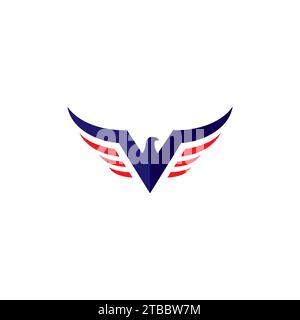 Logo V Eagle per design militare Illustrazione Vettoriale