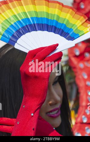 Drag queen, transvestite, Christopher Street Day, Colonia, Renania settentrionale-Vestfalia, Germania, Europa Foto Stock