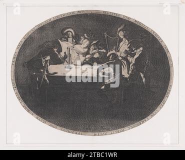 Le Brelan, Piece appelee aussi Les Joueurs de Cartes et l'Enfant Produgue Trompe par une Troupe de Filous (Three of a Kind, chiamato anche The Card Players and the Prodigal Son Tricked by a Group of Thieves) 1917 di Jacques Callot Foto Stock