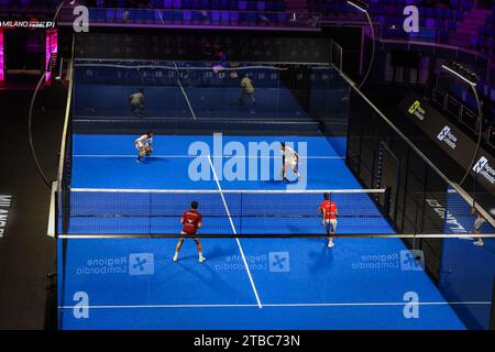 Milano, Italia. 5 dicembre 2023. Vista generale all'interno dell'arena durante il Milano Premiere Padel P1 all'Allianz Cloud Arena. (Foto di Fabrizio Carabelli/SOPA Images/Sipa USA) credito: SIPA USA/Alamy Live News Foto Stock