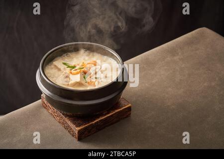 Tofu brasato (stufato) con brodo di pollo Foto Stock