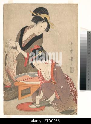 Donne che preparano Sashimi 1919 di Kitagawa Utamaro Foto Stock