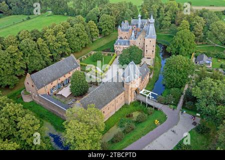 Aereo dal castello medievale Doorwerth a Gelderland, le Neteherlands Foto Stock