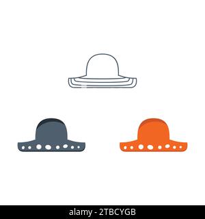 Cappello piatto in stile cartone animato. Illustrazione vettoriale Illustrazione Vettoriale