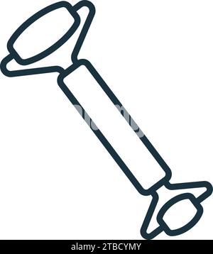 Icona del rullo anteriore. Bianco e nero semplice segno dalla collezione di bellezza e cura personale. Icona Face Roller per logo, modelli, web design e infografica. Illustrazione Vettoriale