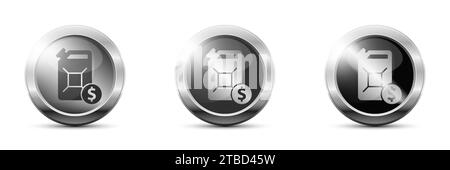 Filtro carburante e simbolo dollaro. Icona aumento dei prezzi della benzina. Simbolo di crisi del carburante. Illustrazione vettoriale Illustrazione Vettoriale