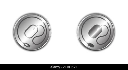 Icona del mouse in stile piatto e lineare alla moda. Illustrazione vettoriale Illustrazione Vettoriale