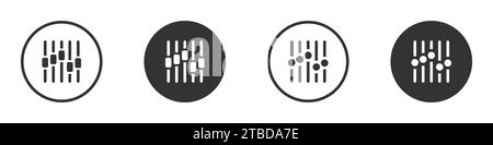 Icona EQ. Icona del cursore. Simbolo del mixer audio. Illustrazione vettoriale Illustrazione Vettoriale