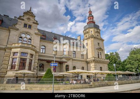 Gelateria Eisheimisch nella Staendehaus, Oberaltenburg, Merseburg, Sassonia-Anhalt, Germania Foto Stock