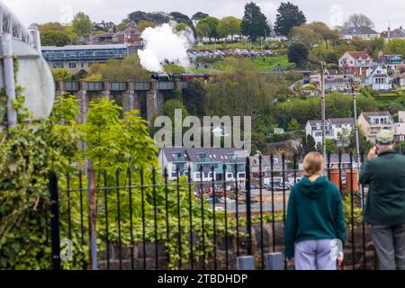 Flying Scotsman arriva in Cornovaglia Foto Stock