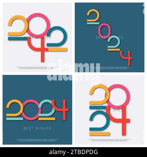 2024 - felice anno nuovo - auguri 2024 background Illustrazione Vettoriale