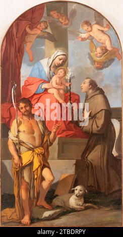 VICENZA, ITALIA - 5 NOVEMBRE 2023: Il dipinto della Madonna con la st. Giovanni Battista e St. Antonio da Padova Foto Stock