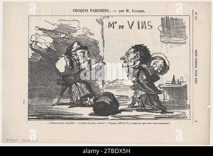 Andiamo, stregone, andiamo! Aspetta, truffatore! Oh andiamo Alfred, dopo tutto quello che vi conoscete da circa vent'anni!, da 'Parisian Sketches', pubblicato su le Petit Journal pour Rire, 8 marzo 1874 1953 da Honore Daumier Foto Stock