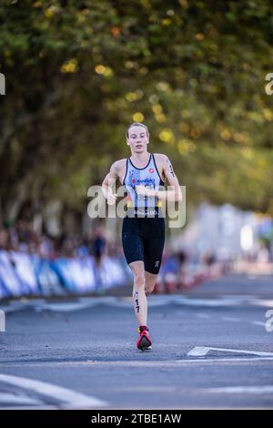 Annika Koch partecipa a Pontevedra nel World Triathlon Championship Series 2023. Foto Stock