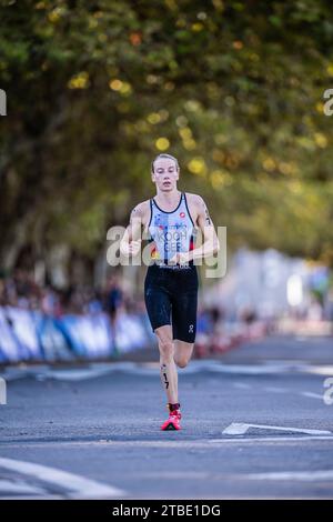 Annika Koch partecipa a Pontevedra nel World Triathlon Championship Series 2023. Foto Stock