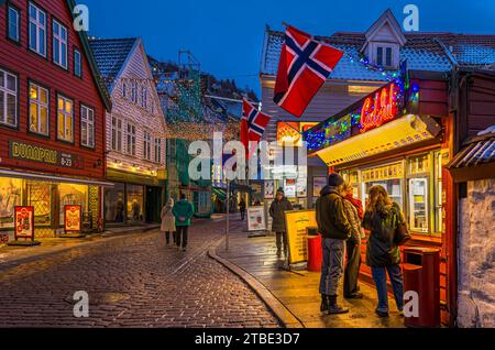 Natale a Bergen, Norvegia occidentale Foto Stock