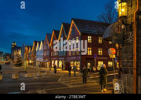 Natale a Bergen, Norvegia occidentale Foto Stock