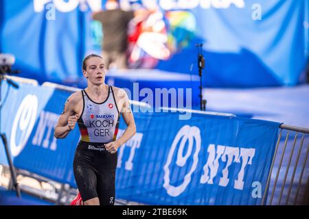Annika Koch partecipa a Pontevedra nel World Triathlon Championship Series 2023. Foto Stock