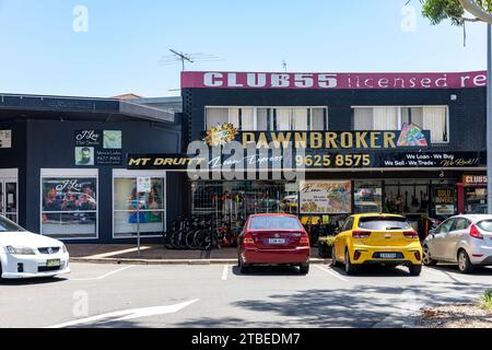 Negozio di pewnbroker australiano a Mt Druitt, nella parte occidentale di Sydney, Australia Foto Stock