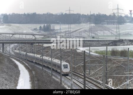 La nuova linea Wendlingen-Ulm, parte dell'espansione e della nuova linea di costruzione Stoccarda-Augusta, una componente lunga circa 60 chilometri nella h Foto Stock