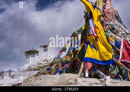Il monastero Namgyal Tsemo Gompa, le colline di Tsenmo, Leh, Ladakh, Jammu e Kashmir, India, Asia Foto Stock